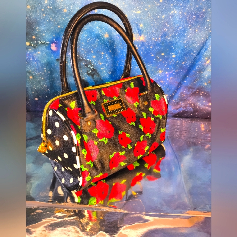 Betsey Johnson Floral Black Handbag